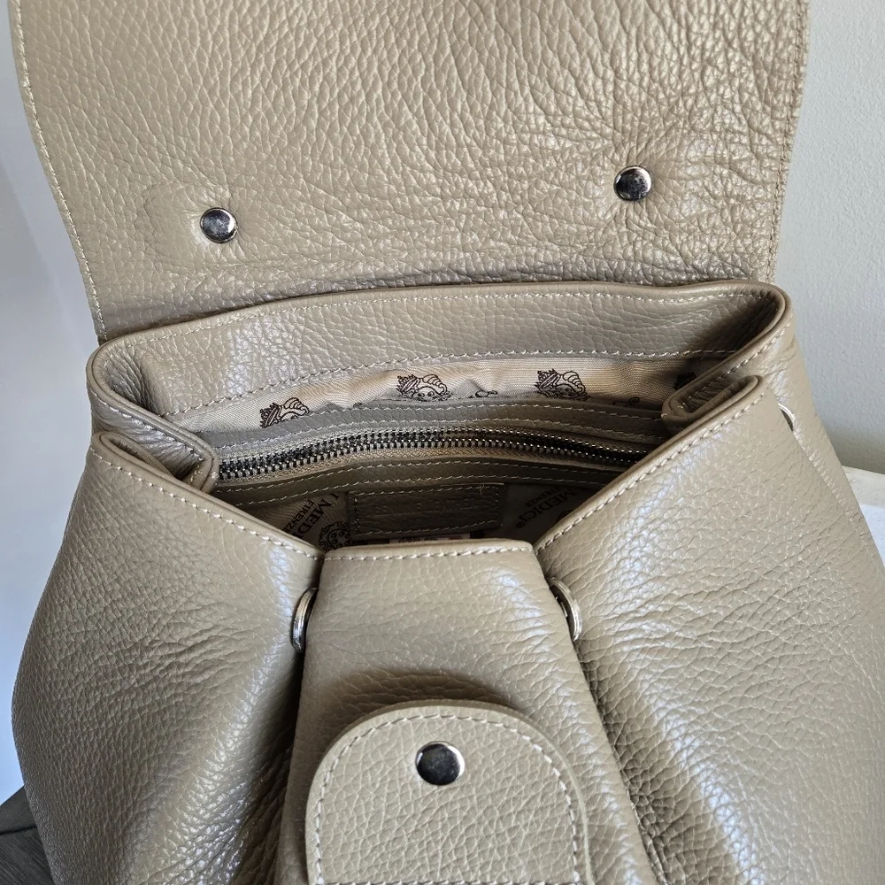 Medici Firenze Italian Pebbled Leather Backpack Bag